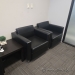 Black Leather Reception Lounge Armchair